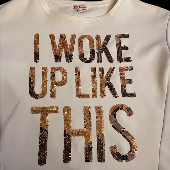 M Juicy Couture Sweatshirt White & Gold - Picture 4 of 5